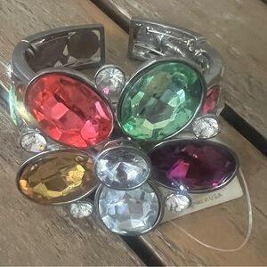 Colorful Gemstone Cuff Bracelet